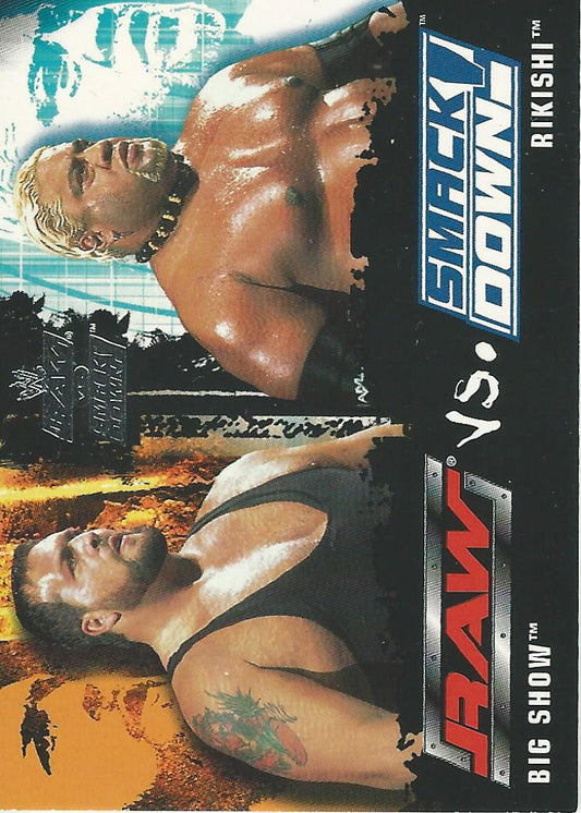 WWE Fleer Raw vs Smackdown 2002 Big Show vs Rikishi #77