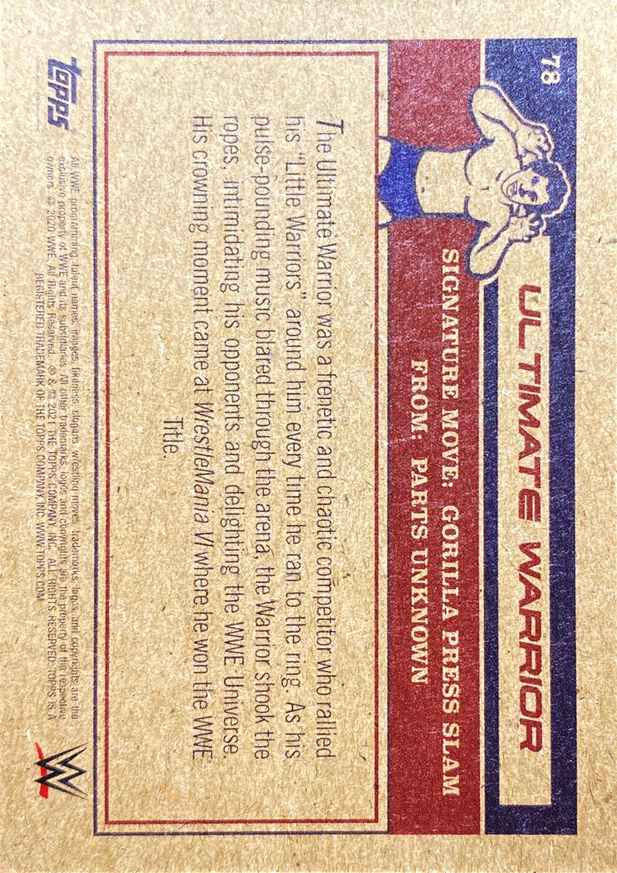 Ultimate Warrior trading card PW Catalog