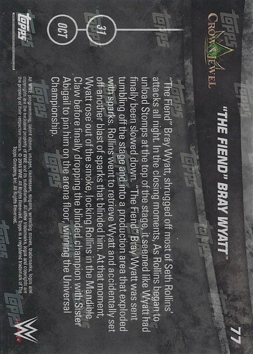 “The Fiend” Bray Wyatt Wins the Universal Championship trading card PW Catalog