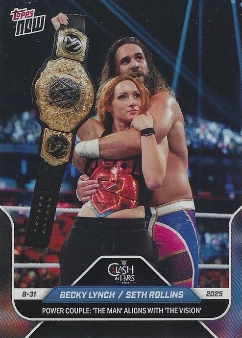 Becky Lynch / Seth Rollins Power Couple: ‘the Man’ Aligns With ‘the Vision’ trading card PW Catalog