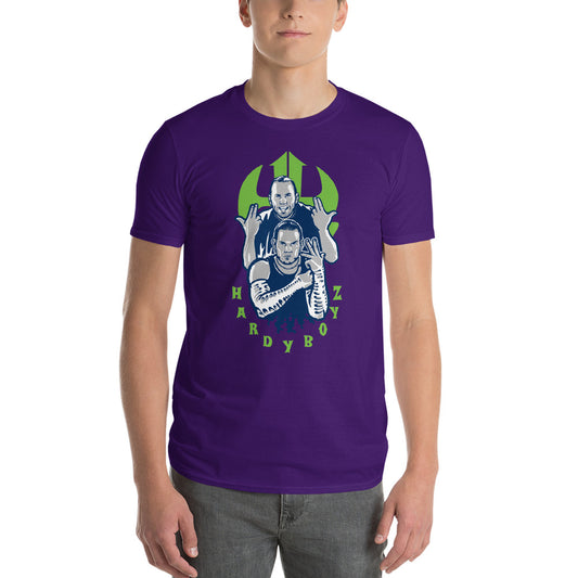 The Hardy Boyz "Stacked Pose" Purple Short-Sleeve T-Shirt T-Shirt PW Catalog