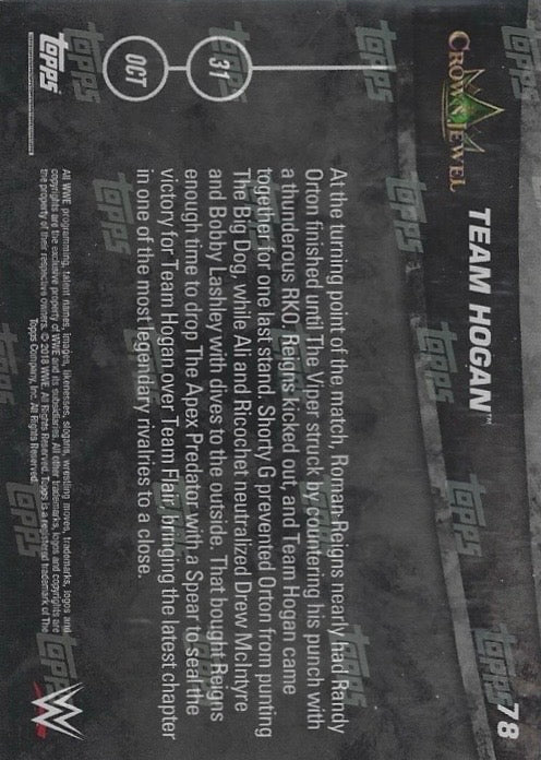 Team Hogan DEF. Team Flair trading card PW Catalog