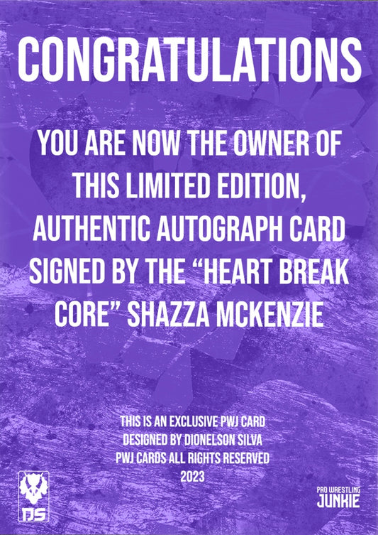 “Heart Break Core” Shazza Mckenzie trading card PWcatalog