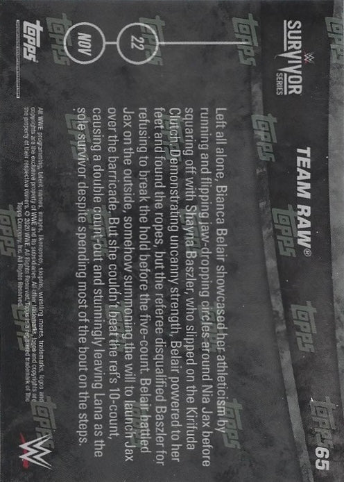 Team RAW DEF. Team Smackdown in a 5-ON-5 Women’s Survivor Series Elimination Match trading card PW Catalog