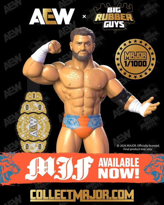 AEW Major Big Rubber Guys MJF Limited 1 of 1000 Blue & Orange Tights