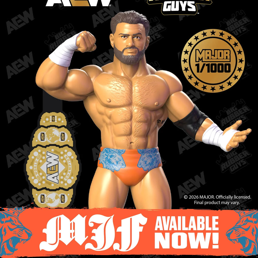 AEW Major Big Rubber Guys MJF Limited 1 of 1000 Blue & Orange Tights