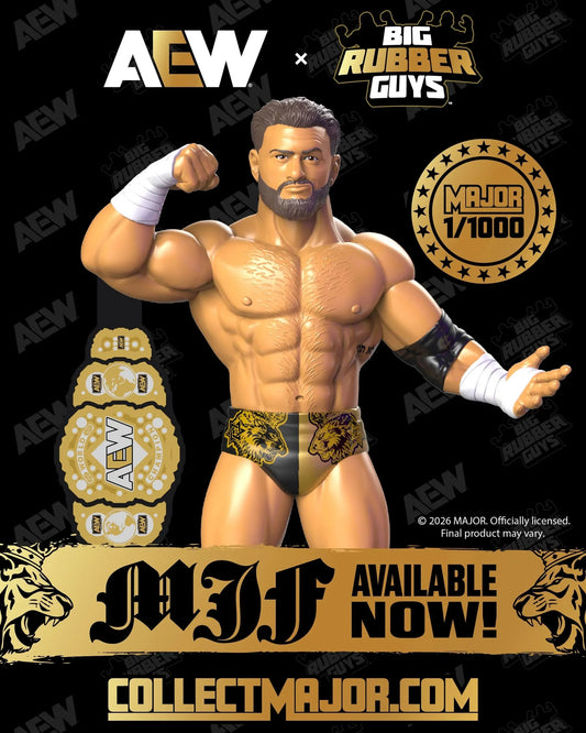 AEW Major Big Rubber Guys MJF Limited 1 of 1000 Black & Gold Tights