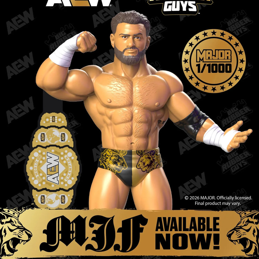 AEW Major Big Rubber Guys MJF Limited 1 of 1000 Black & Gold Tights