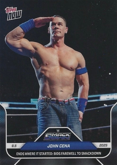 John Cena Ends Where IT Started: Bids Farewell to Smackdown trading card PW Catalog