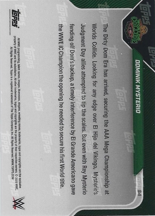 Dominik Mysterio King of Lucha Libre: Wins AAA Mega Championship trading card PW Catalog