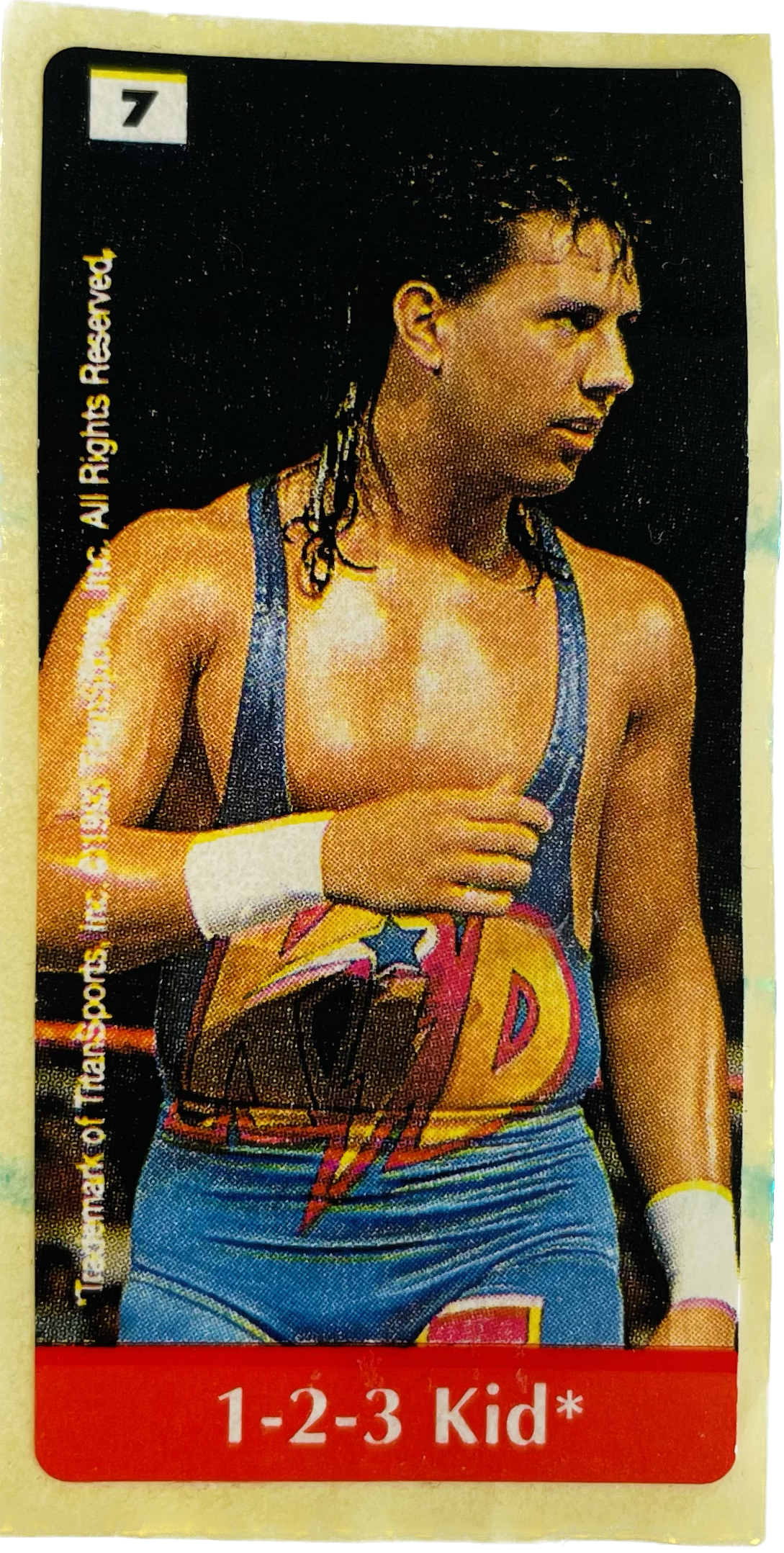 WWF Dunkin Bubble Gum Stickers (1993) No. 7 1-2-3 Kid PW Catalog
