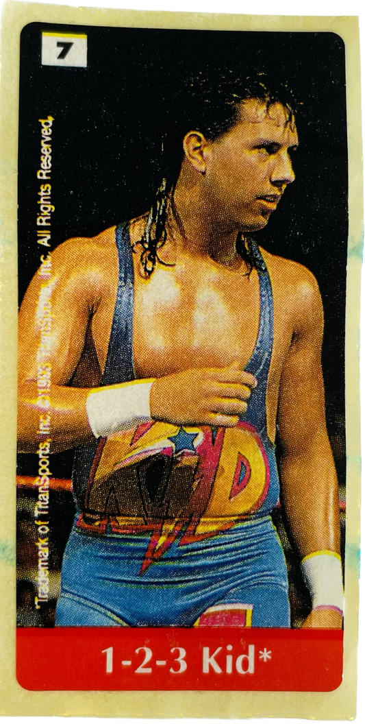 WWF Dunkin Bubble Gum Stickers (1993) No. 7 1-2-3 Kid PW Catalog