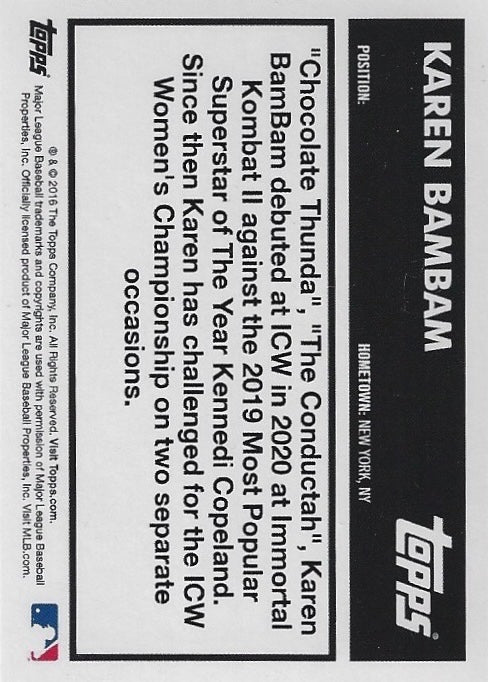 Karen Bambam trading card PW Catalog