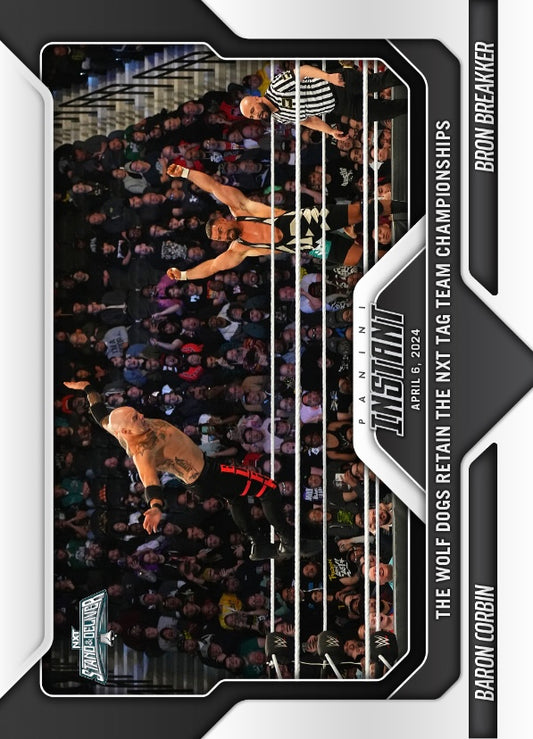 Baron Corbin / Bron Breakker – the Wolf Dogs Retain the NXT TAG Team Championships trading card PW Catalog