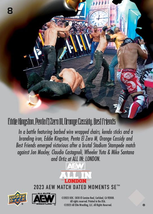 Eddie Kingston, Penta el Zero M, Orange Cassidy, Best Friends – Eddie Kingston, Penta el Zero M, Orange Cassidy and Best Friends Earn Hard-Fought Win in Stadium Stampede Match trading card PW Catalog