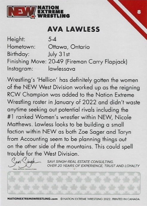 AVA Lawless trading card PW Catalog