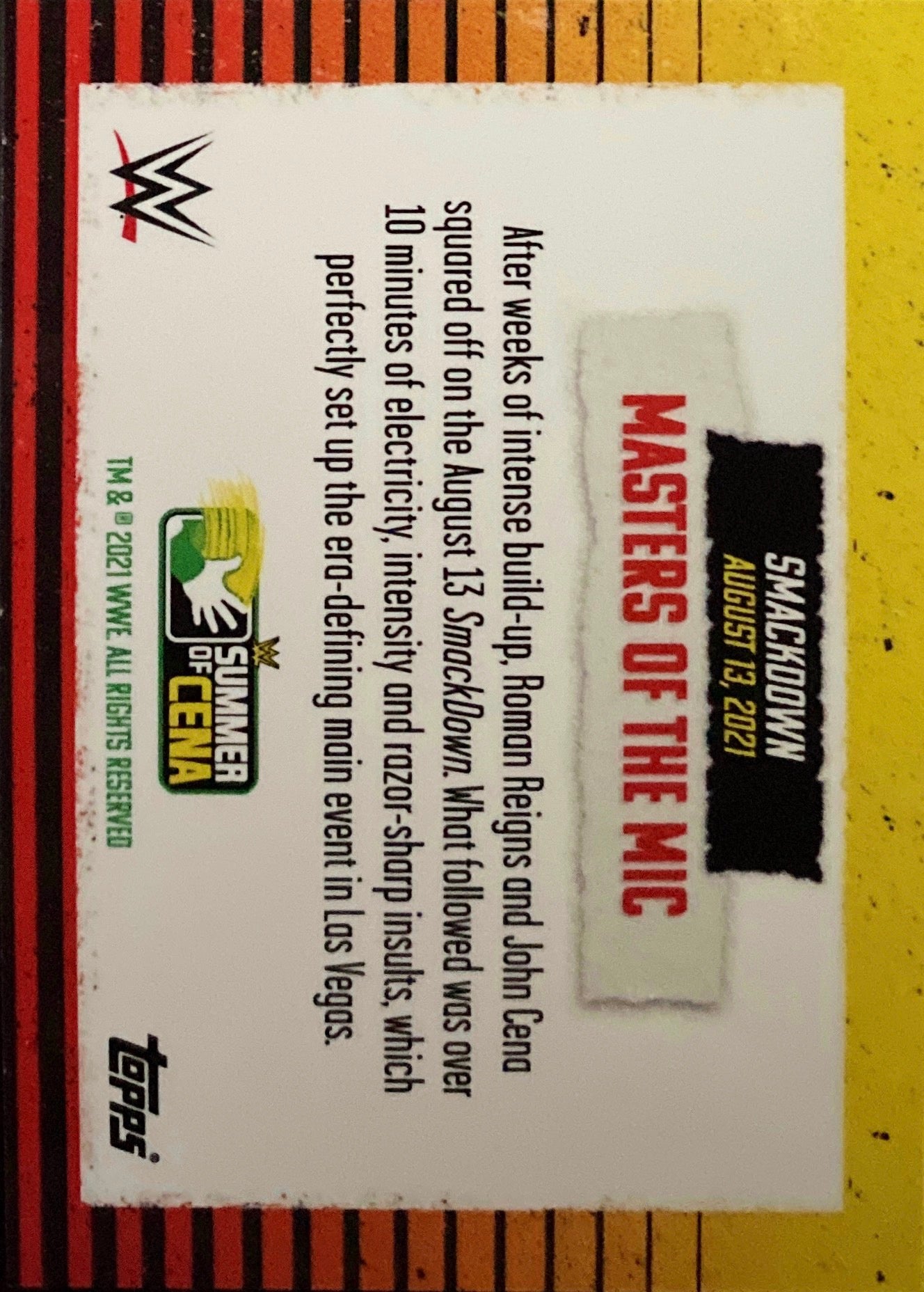 Smackdown – Masters of the MIC trading card PW Catalog