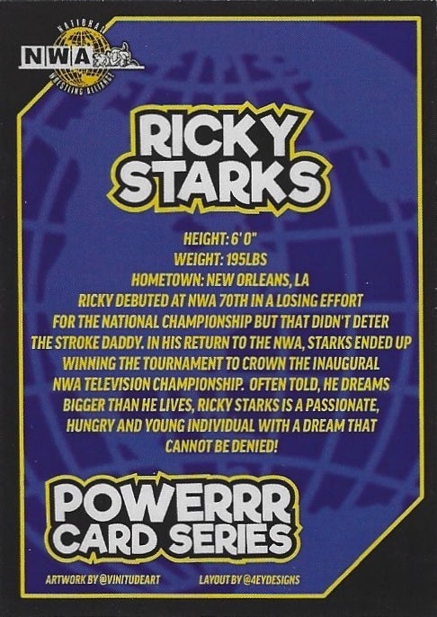 Ricky Starks trading card PW Catalog