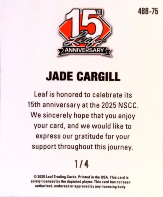 Jade Cargill trading card PW Catalog