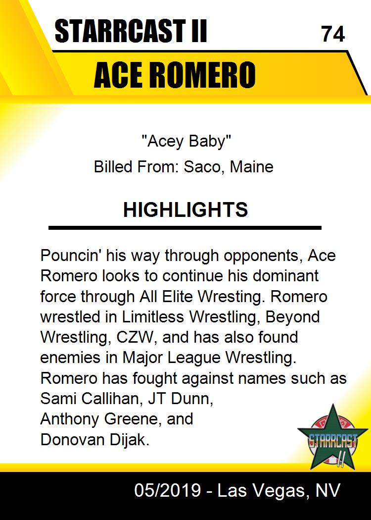 ACE Romero trading card PW Catalog