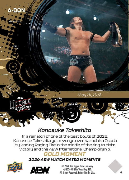 Konosuke Takeshita – Konosuke Takeshita Evens the Series With Kazuchika Okada and Claims the AEW International Championship for a Second Time trading card PW Catalog