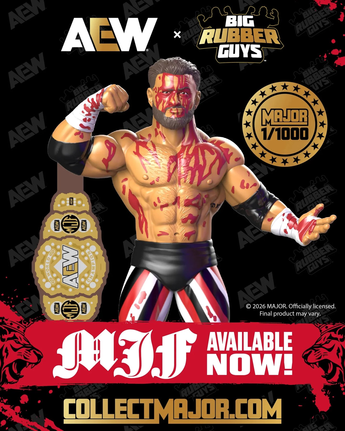 AEW Major Big Rubber Guys MJF Limited 1 of 1000 Bloody