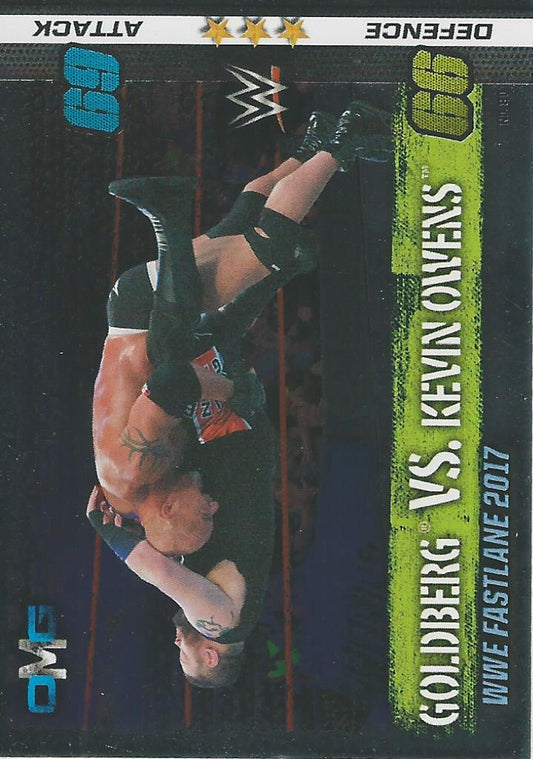 WWE Topps Slam Attax 10th Edition 2017 Goldberg vs Kevin Owens #80