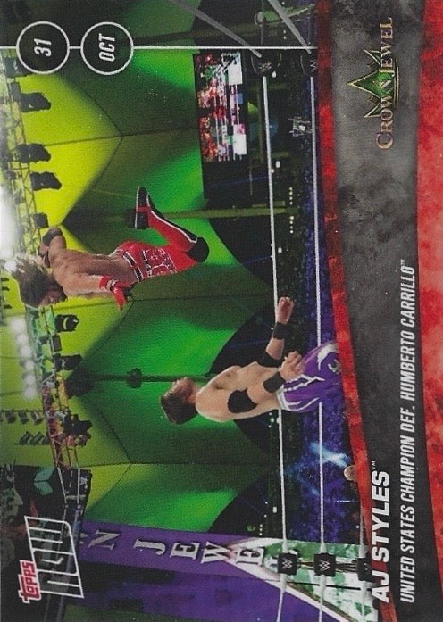 AJ Styles United States Champion DEF. Humberto Carrillo trading card PW Catalog