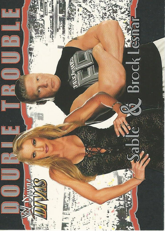 WWE Fleer Divine Divas 2003 Double Trouble Brock Lesnar and Sable #81