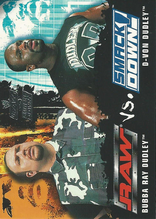 WWE Fleer Raw vs Smackdown 2002 Bubba Ray Dudley vs D-Von Dudley #81