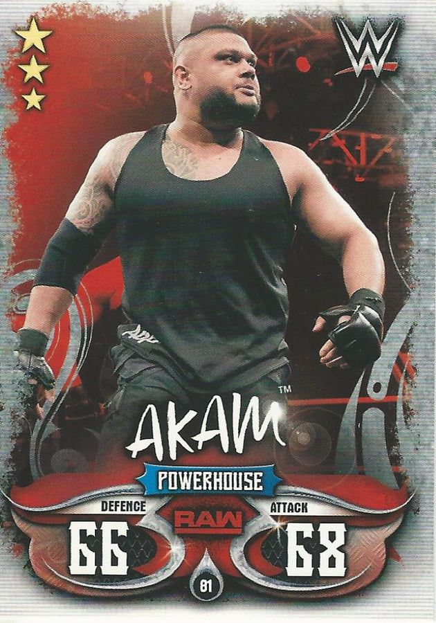 WWE Topps Slam Attax Live 2018 Akam #81