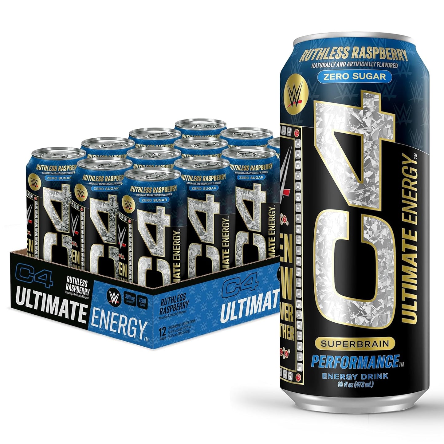 C4 Ultimate  WWE  Energy Drink Ruthless Raspberry