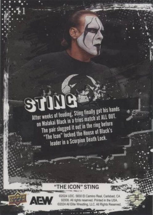 9/4/22 – Sting Went Toe-To-Toe With Malakai Black to Lead HIS Team to Victory at All Out trading card PW Catalog
