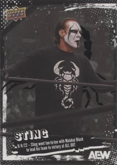 9/4/22 – Sting Went Toe-To-Toe With Malakai Black to Lead HIS Team to Victory at All Out trading card PW Catalog