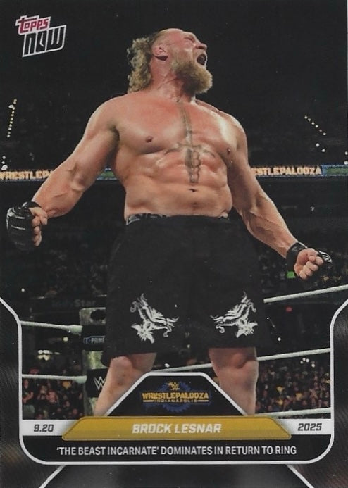 Brock Lesnar ‘the Beast Incarnate’ Dominates in Return to Ring trading card PW Catalog