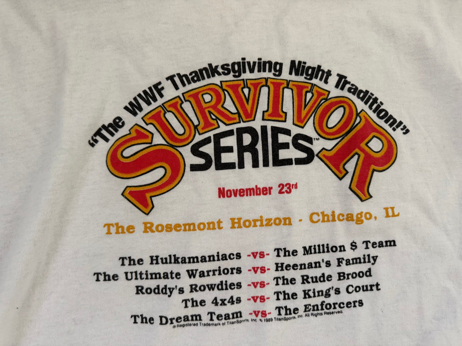 1989 WWF Survivor Series Long Sleeve T-Shirt Pwcatalog