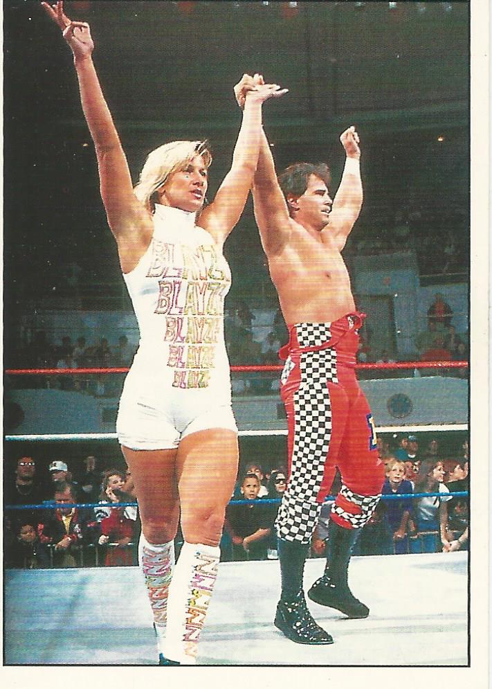 WWF Panini 1995 Sticker Collection Alundra Blayze and Bob Holly #82