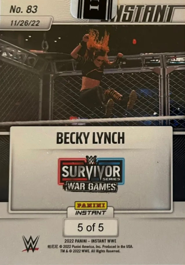 Becky Lynch – Becky Lynch Returns to Lead Team Belair to War Games Win trading card PW Catalog