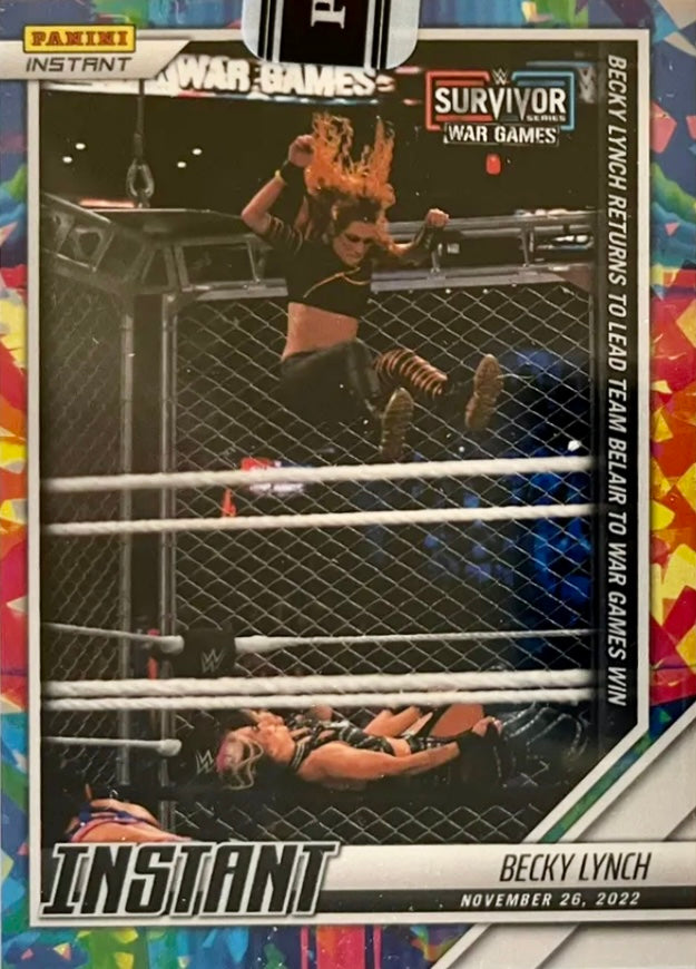Becky Lynch – Becky Lynch Returns to Lead Team Belair to War Games Win trading card PW Catalog