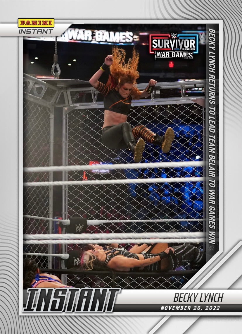 Becky Lynch – Becky Lynch Returns to Lead Team Belair to War Games Win trading card PW Catalog