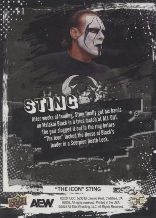 9/4/22 – Sting Went Toe-To-Toe With Malakai Black to Lead HIS Team to Victory at All Out trading card PW Catalog