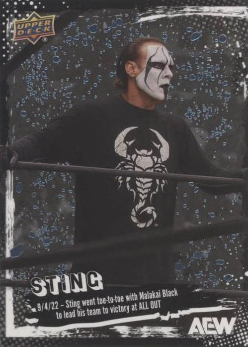 9/4/22 – Sting Went Toe-To-Toe With Malakai Black to Lead HIS Team to Victory at All Out trading card PW Catalog