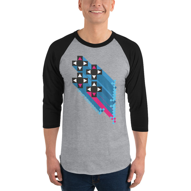 Xavier Woods "Up Up Down Down" 3/4 Sleeve Raglan Shirt