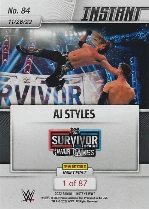 AJ Styles – AJ Styles Delivers the Phenomenal Forearm to Finn Balor trading card PW Catalog