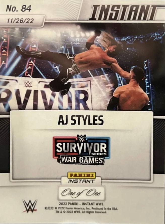 AJ Styles – AJ Styles Delivers the Phenomenal Forearm to Finn Balor trading card PW Catalog