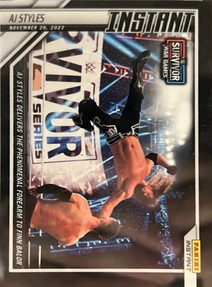 AJ Styles – AJ Styles Delivers the Phenomenal Forearm to Finn Balor trading card PW Catalog