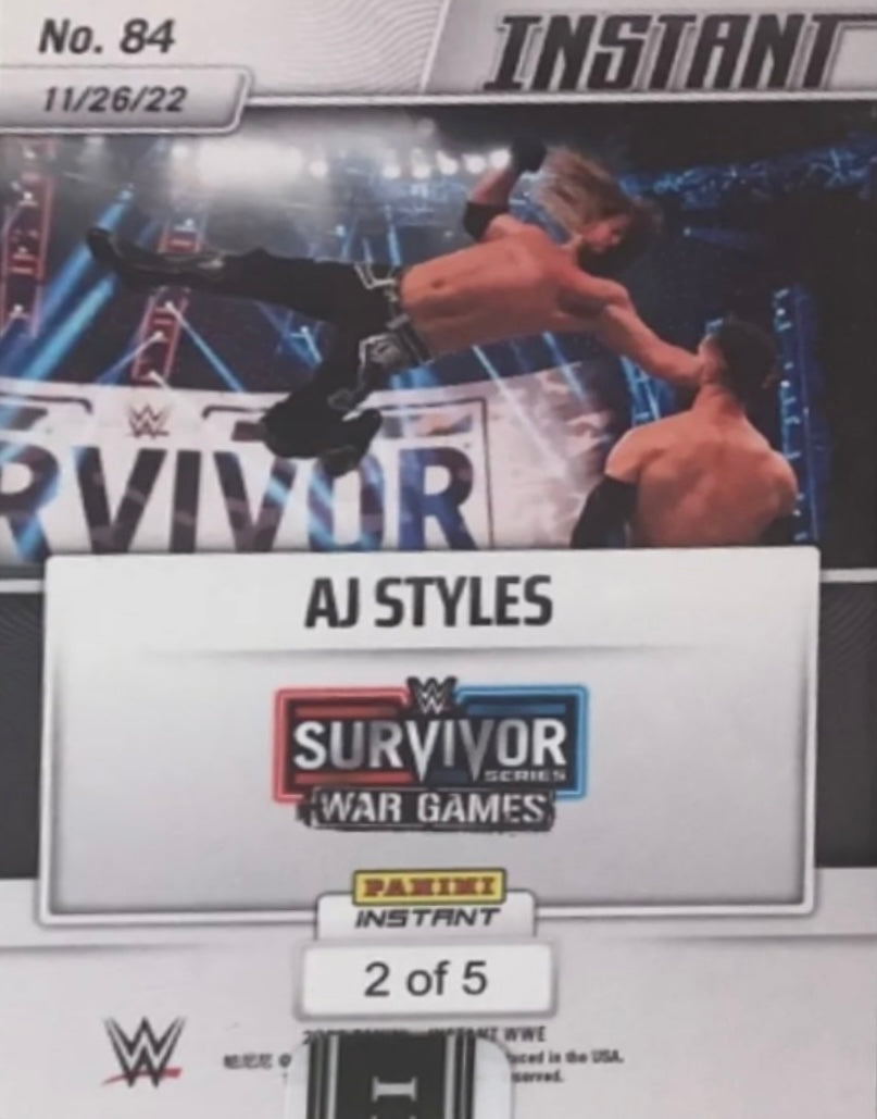 AJ Styles – AJ Styles Delivers the Phenomenal Forearm to Finn Balor trading card PW Catalog