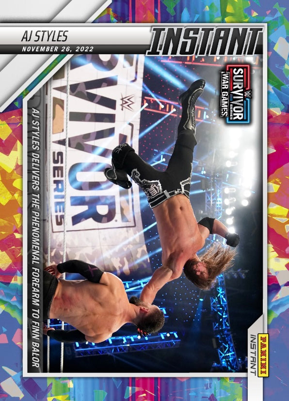 AJ Styles – AJ Styles Delivers the Phenomenal Forearm to Finn Balor trading card PW Catalog