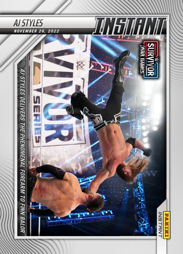 AJ Styles – AJ Styles Delivers the Phenomenal Forearm to Finn Balor trading card PW Catalog