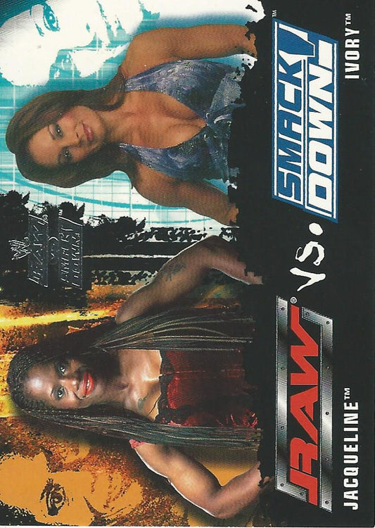 WWE Fleer Raw vs Smackdown 2002 Jacqueline vs Ivory #84